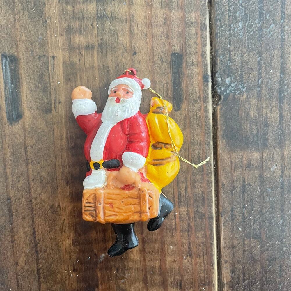 Vintage Santa Clause Ornament VTG 80s